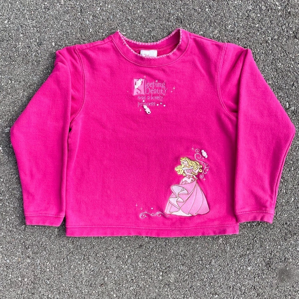 Sleeping Beauty Vtg 1990s Disney Store Distressed Sweatshirt Youth (M 7/8)